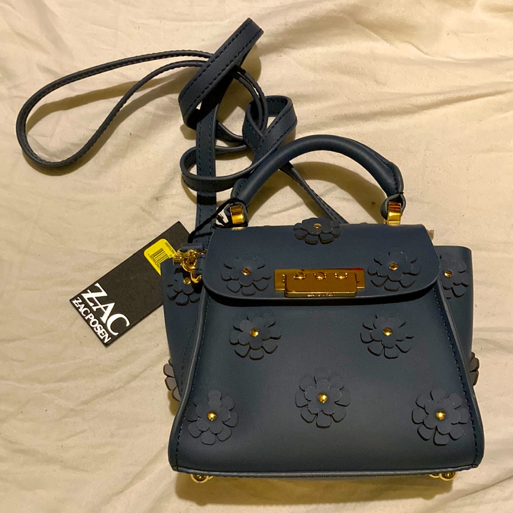 Zac Posen Mini Rare Find Embossed Flowers New Crossbody